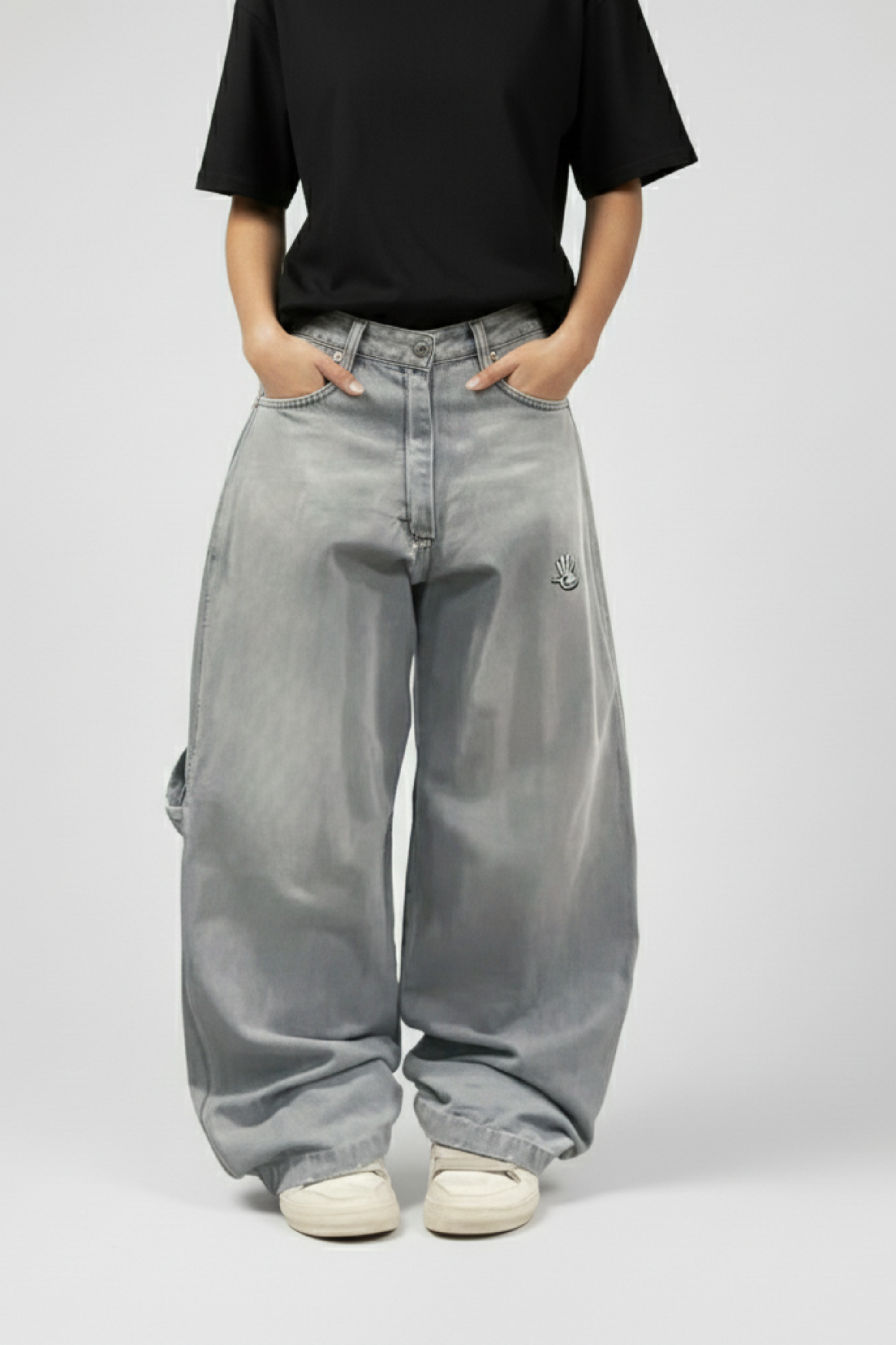 Baggy Light-Wash Jeans with Cartoon Graphics – Life Of Streetwear