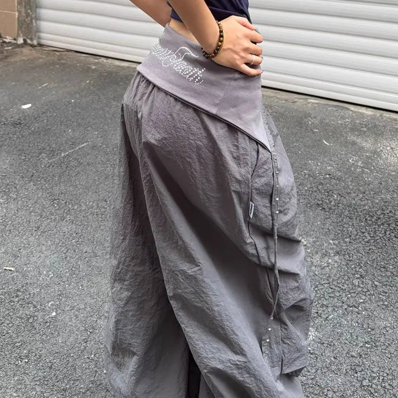 Parachute Wide-Leg Trousers – Women's Lightweight Cargo Pants