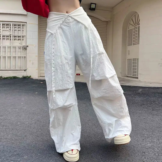 Parachute Wide-Leg Trousers – Women's Lightweight Cargo Pants