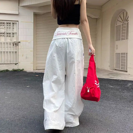 Parachute Wide-Leg Trousers – Women's Lightweight Cargo Pants