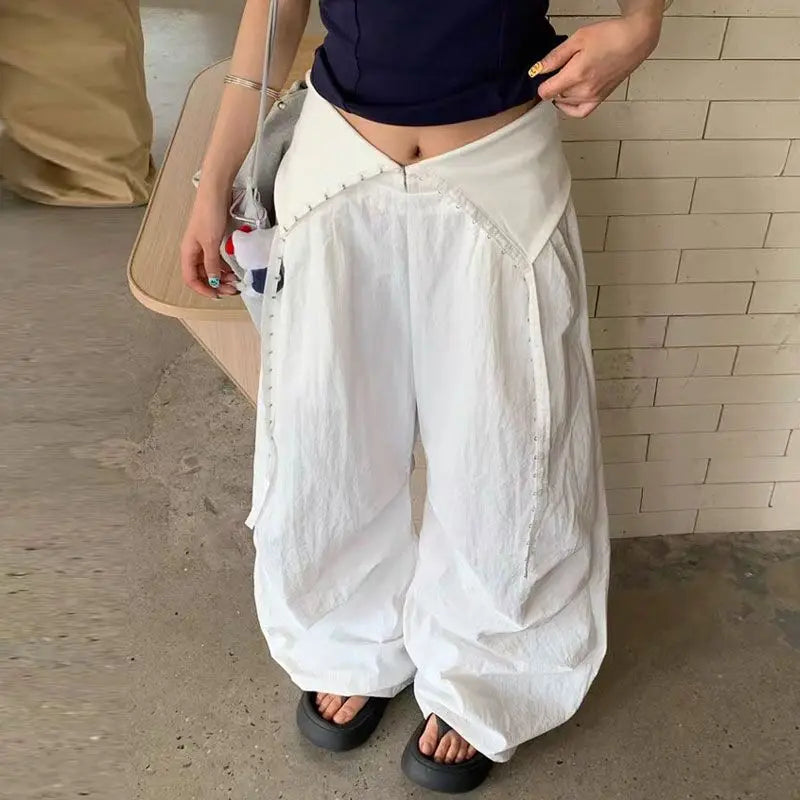 Parachute Wide-Leg Trousers – Women's Lightweight Cargo Pants
