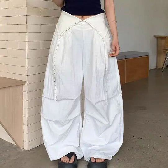 Parachute Wide-Leg Trousers – Women's Lightweight Cargo Pants