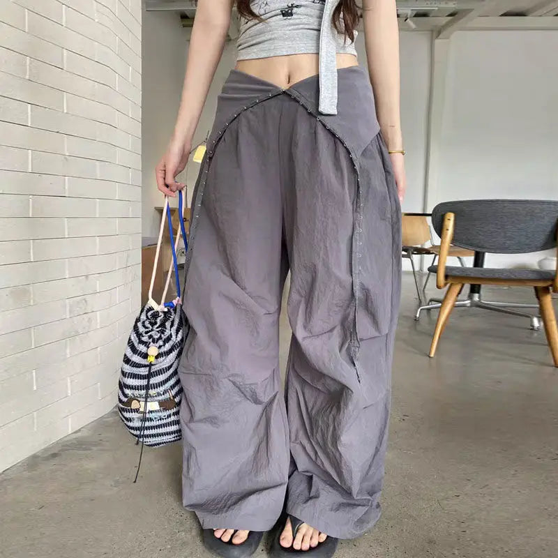 Parachute Wide-Leg Trousers – Women's Lightweight Cargo Pants