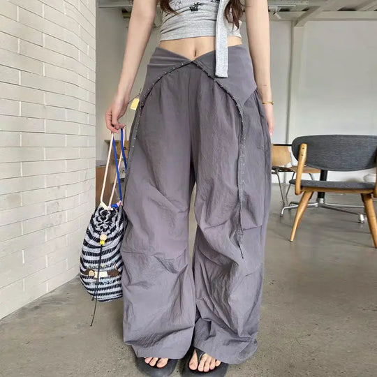 Parachute Wide-Leg Trousers – Women's Lightweight Cargo Pants