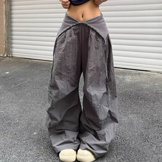 Parachute Wide-Leg Trousers – Women's Lightweight Cargo Pants