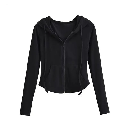 Slim Fit Zip-Up Hoodie – Women's Cropped Activewear