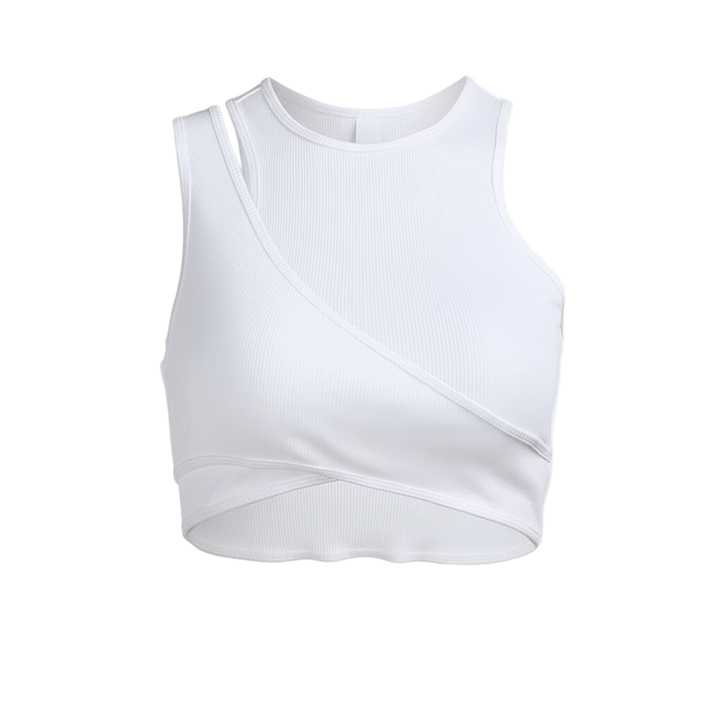 LifeOfStreetwear | Women’s Asymmetrical White Crop Top – Y2K Style