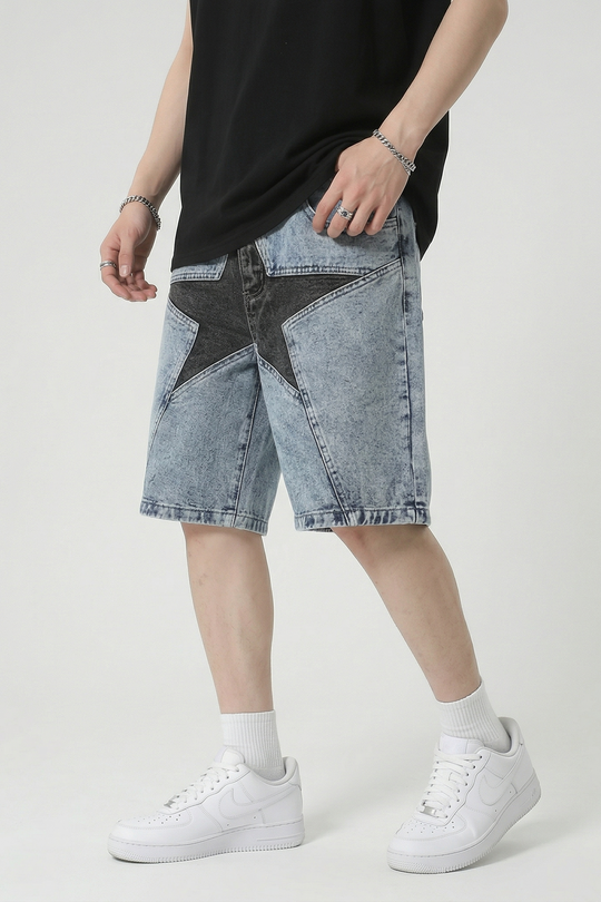 Star Denim Hip Hop Shorts