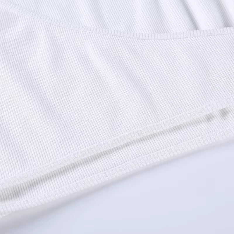 LifeOfStreetwear | Women’s Asymmetrical White Crop Top – Y2K Style