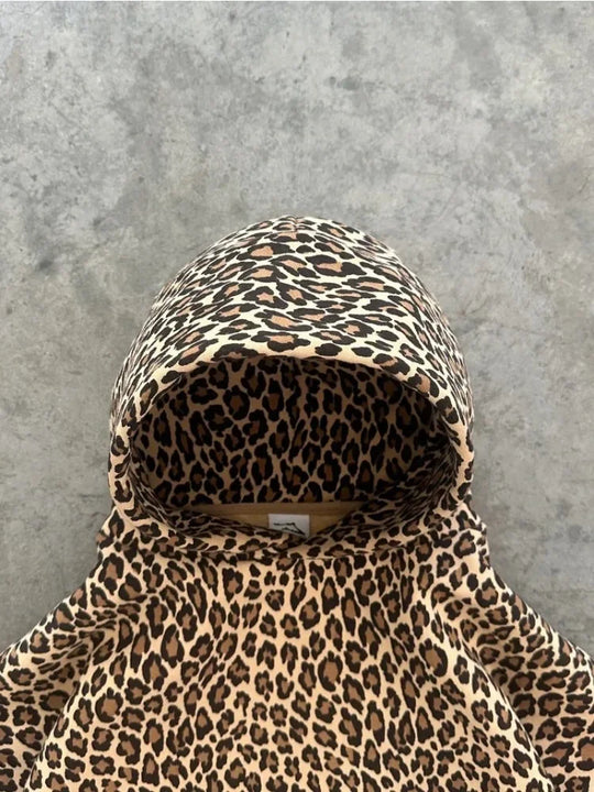 Leopard Print Graphic Hoodie – Animal Print Pullover