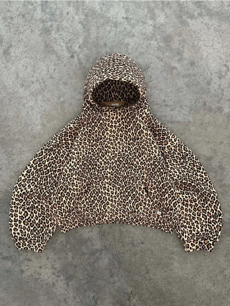 Leopard Print Graphic Hoodie – Animal Print Pullover