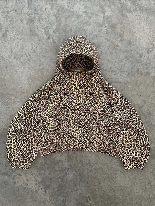 Leopard Print Graphic Hoodie – Animal Print Pullover
