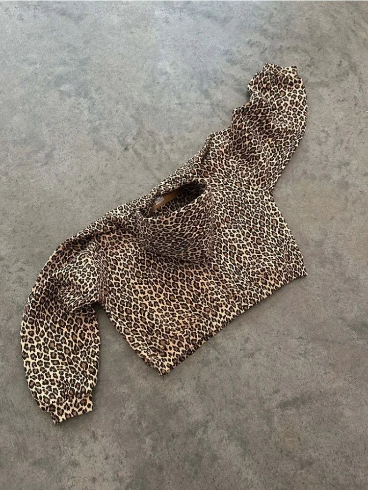 Leopard Print Graphic Hoodie – Animal Print Pullover