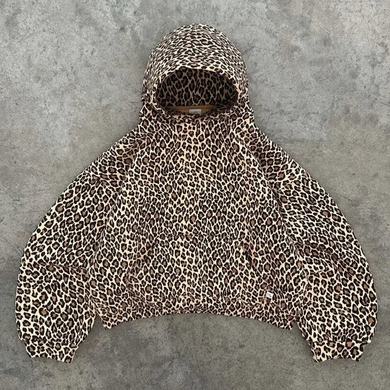 Leopard Print Graphic Hoodie – Animal Print Pullover