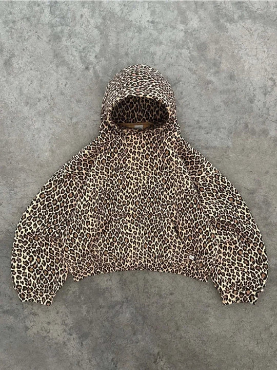 Leopard Print Graphic Hoodie – Animal Print Pullover