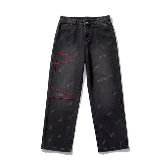 Distressed Straight Leg Jeans – Men's Baggy Denim