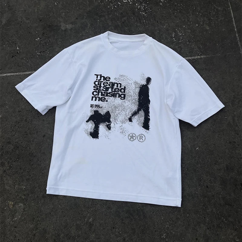 Dream Chasing Graphic Tee – Men's Oversized Dropped-Shoulder T-Shirt