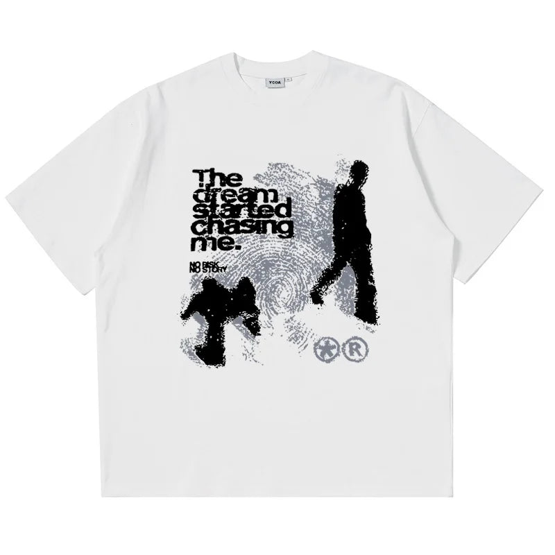 Dream Chasing Graphic Tee – Men's Oversized Dropped-Shoulder T-Shirt