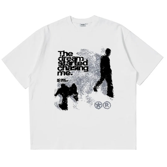 Dream Chasing Graphic Tee – Men's Oversized Dropped-Shoulder T-Shirt