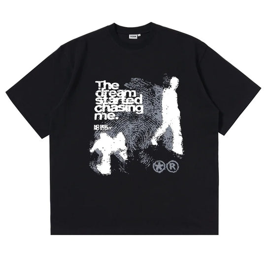 Dream Chasing Graphic Tee – Men's Oversized Dropped-Shoulder T-Shirt