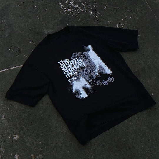 Dream Chasing Graphic Tee – Men's Oversized Dropped-Shoulder T-Shirt