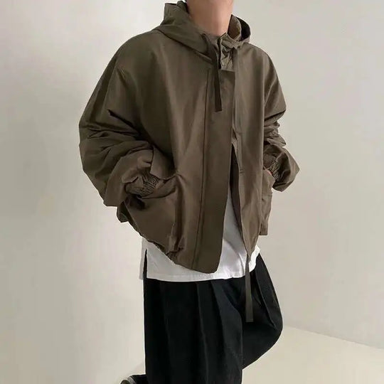Baggy Cargo Jacket – Men's Hooded Boxy Coat