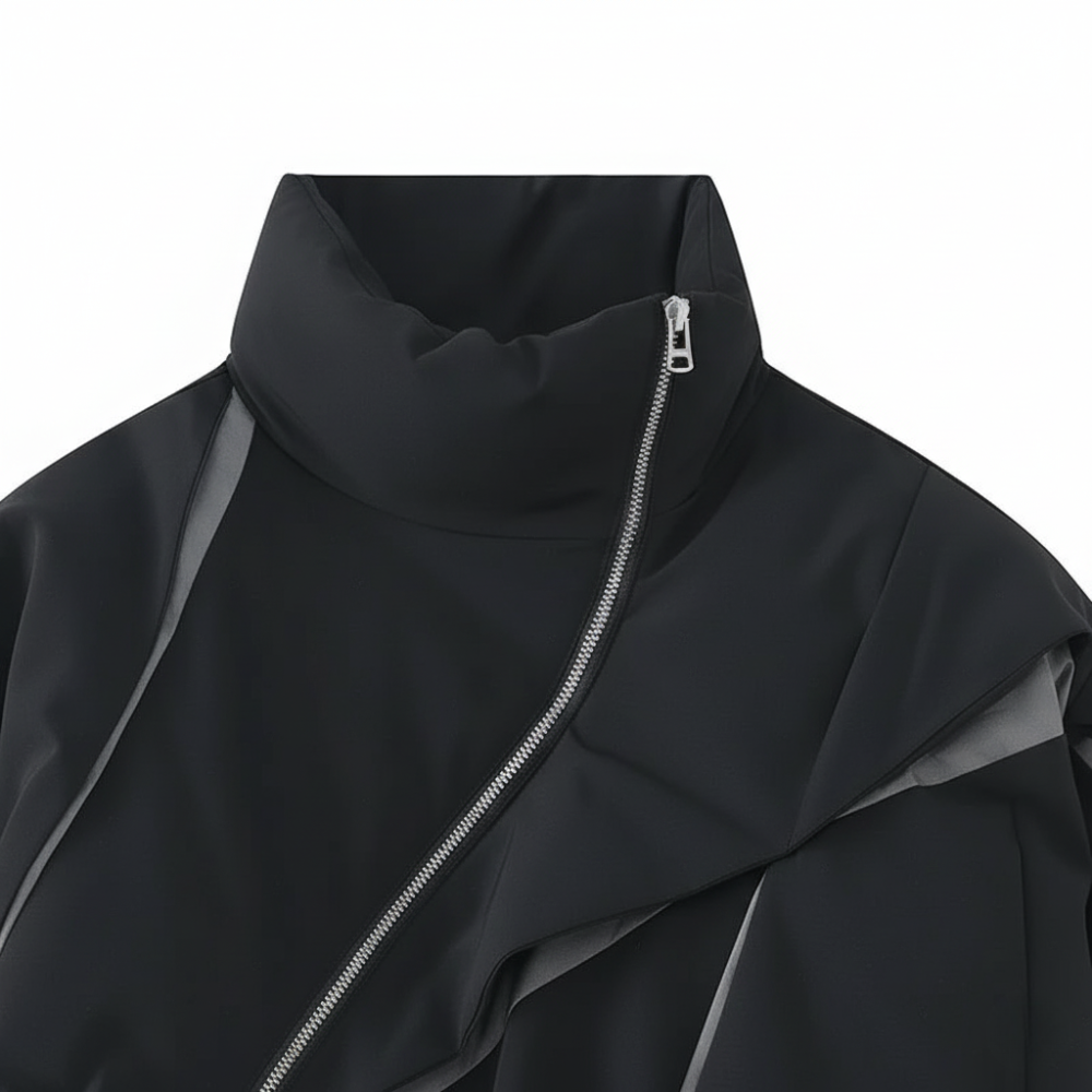 LifeOfStreetwear | Men’s Black Puffer Jacket Asymmetrical