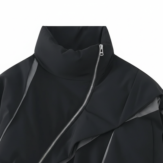 LifeOfStreetwear | Men’s Black Puffer Jacket Asymmetrical