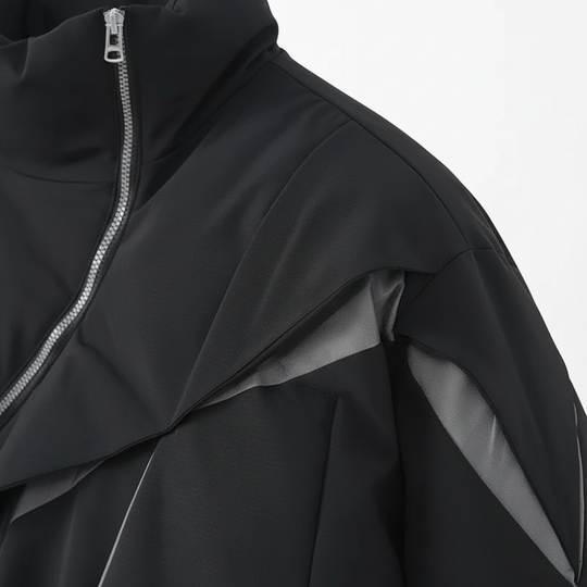 LifeOfStreetwear | Men’s Black Puffer Jacket Asymmetrical