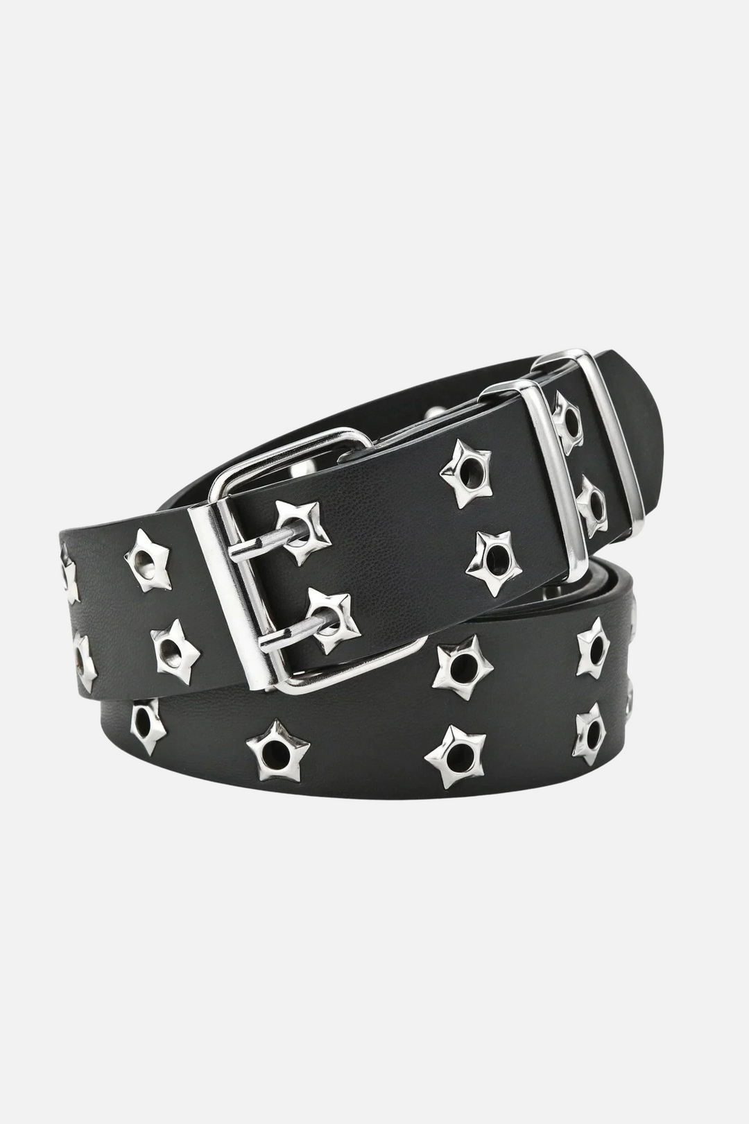 LifeOfStreetwear | Black Y2K Rhinestone Belt with Star Rivets