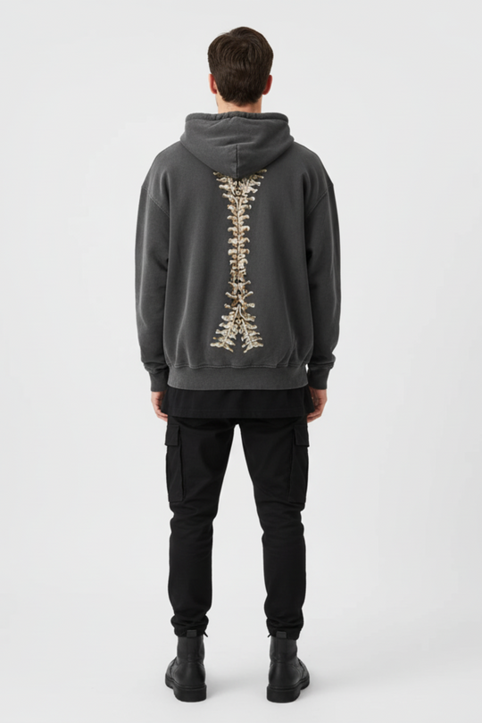 LifeOfStreetwear | Men’s Gray Y2K Skeleton Zip Up Hoodie
