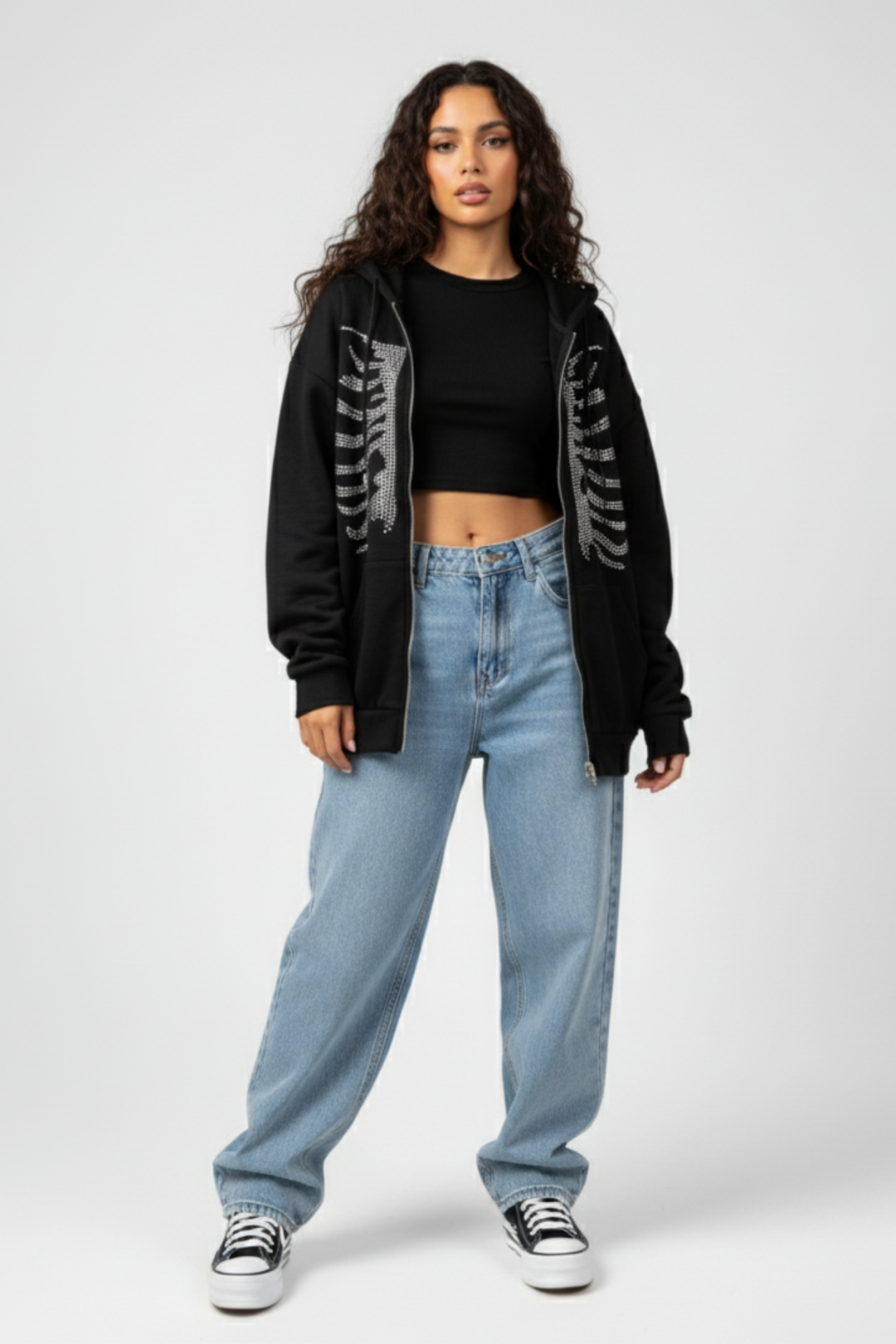 LifeOfStreetwear | Women’s Black Y2K Zip Up Hoodie