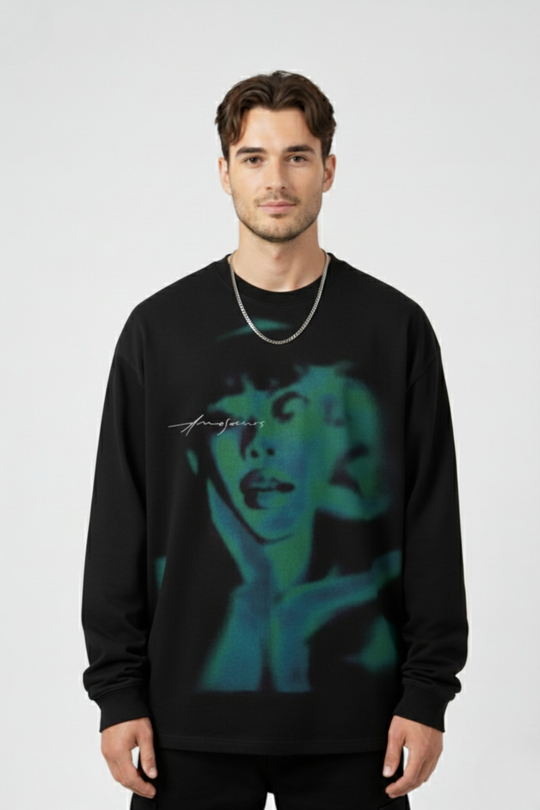 LifeOfStreetwear | Men’s Black Graphic Long Sleeve Shirt