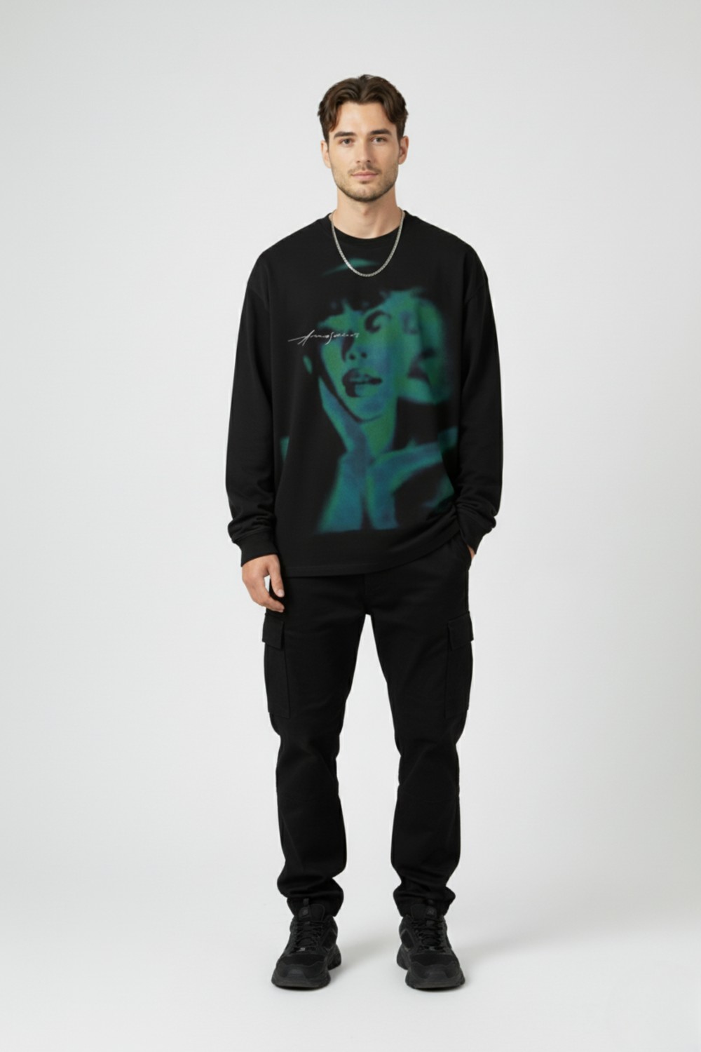 LifeOfStreetwear | Men’s Black Graphic Long Sleeve Shirt