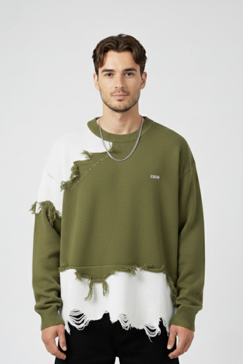 LifeOfStreetwear | Men’s Oversized Black & White Sweater