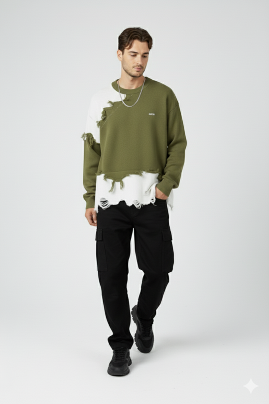 LifeOfStreetwear | Men’s Oversized Black & White Sweater