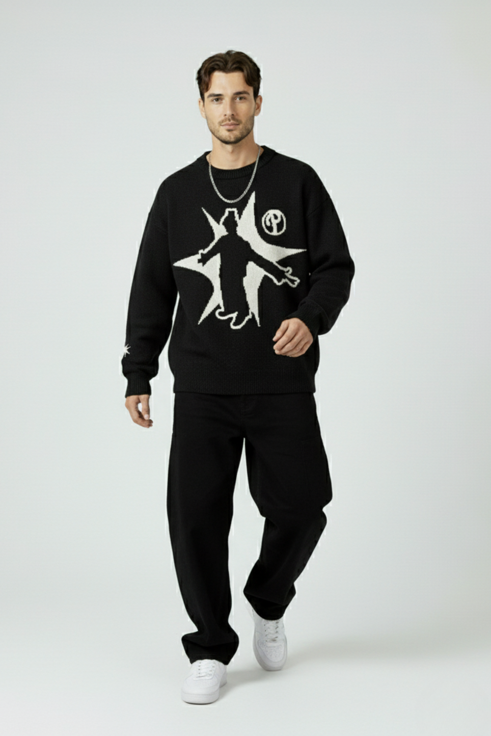 LifeOfStreetwear | Men’s Oversized Knit Graphic Sweater