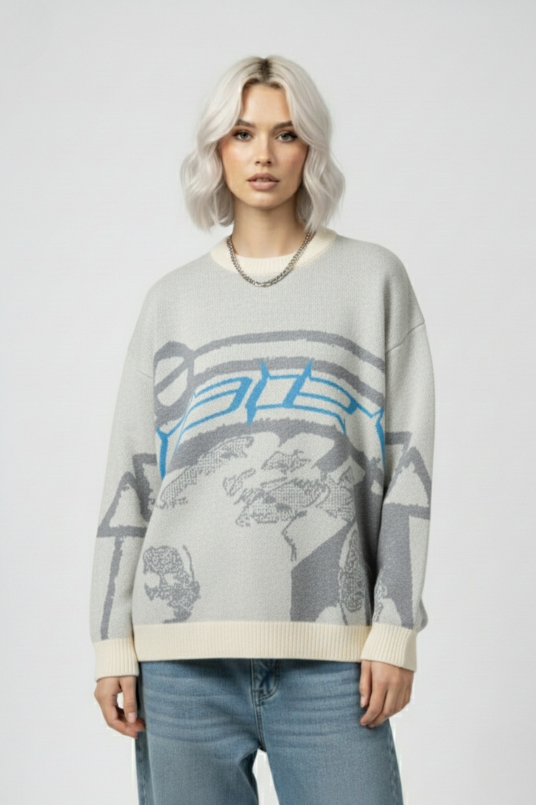 LifeOfStreetwear | Women’s Oversized Knit Striped Sweater