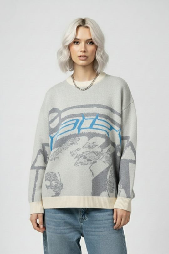 LifeOfStreetwear | Women’s Oversized Knit Striped Sweater