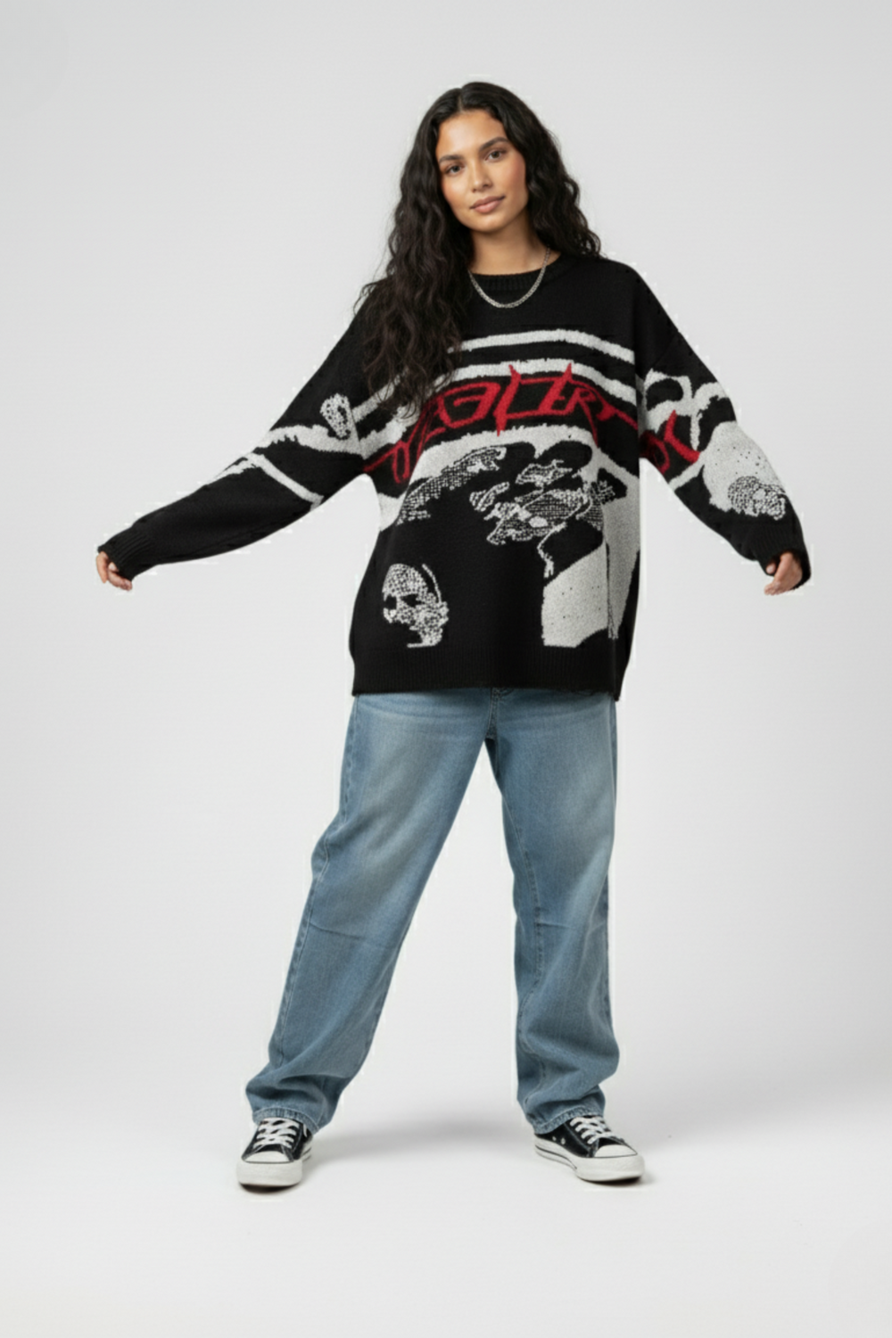 LifeOfStreetwear | Women’s Oversized Knit Striped Sweater