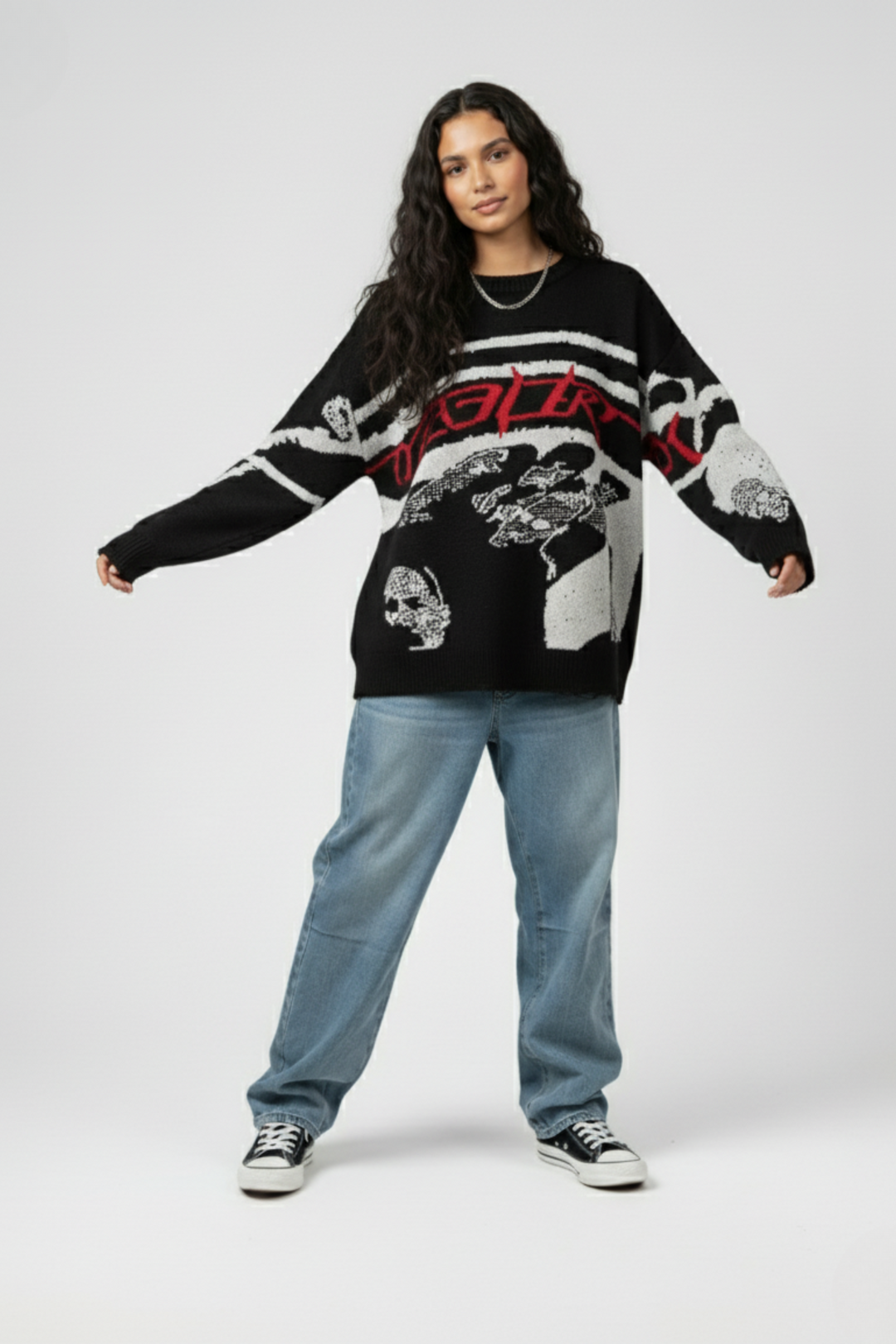LifeOfStreetwear | Women’s Oversized Knit Striped Sweater