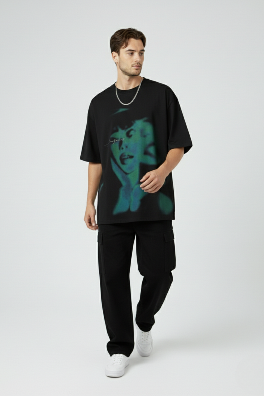 LifeOfStreetwear | Men’s Black Vintage Portrait Oversized T-Shirt