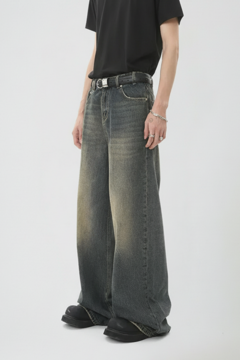 LifeOfStreetwear | Men’s Baggy Black Washed Denim Jeans