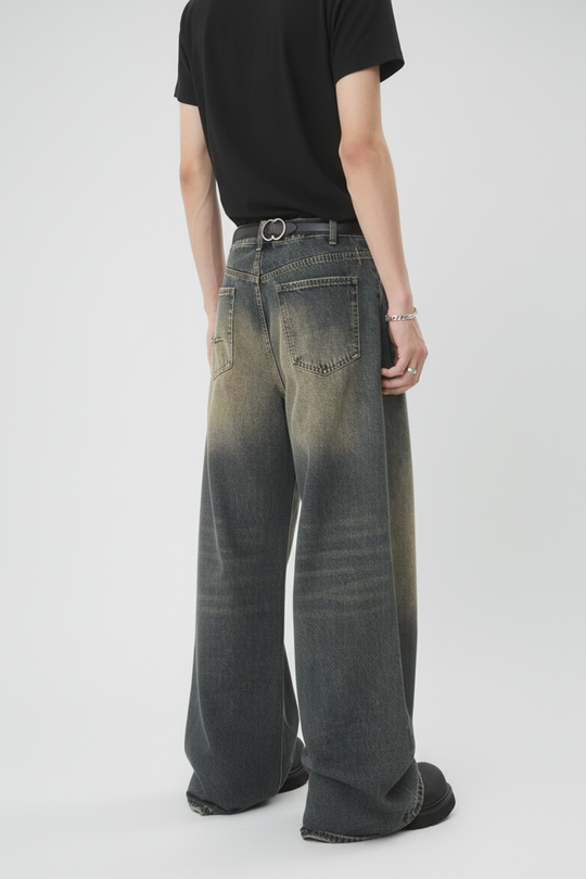LifeOfStreetwear | Men’s Baggy Black Washed Denim Jeans