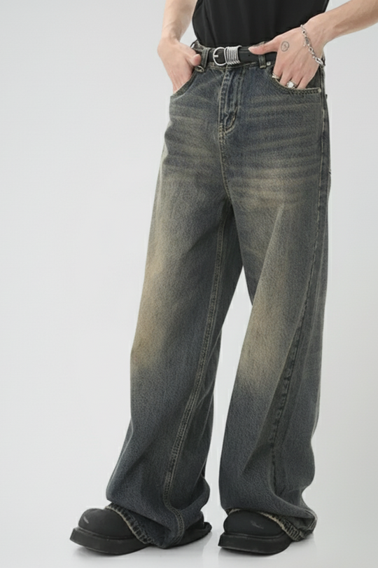 LifeOfStreetwear | Men’s Baggy Black Washed Denim Jeans
