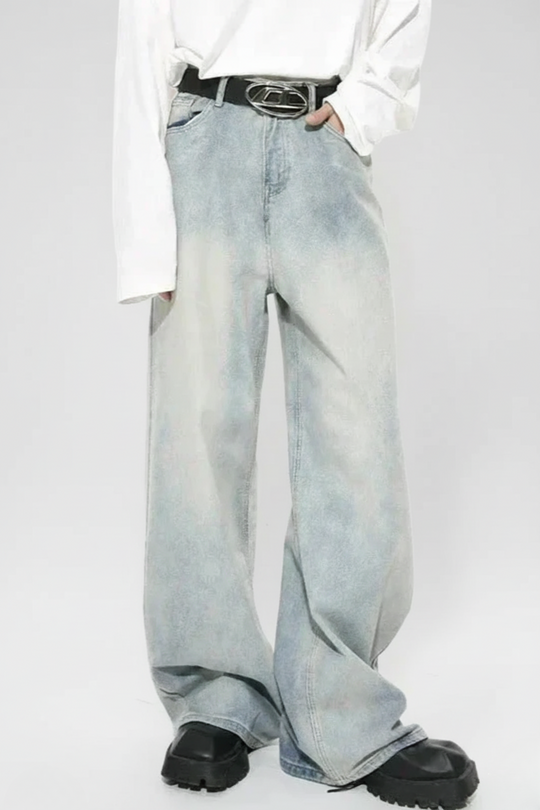 LifeOfStreetwear | Men’s Light Wash Baggy Wide Leg Jeans