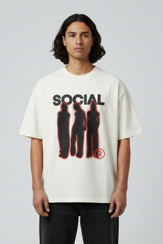 LifeOfStreetwear | Men’s Beige Oversized Streetwear T-Shirt