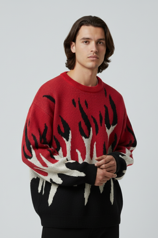 LifeOfStreetwear | Men's & Women's Knitted Flame Sweater