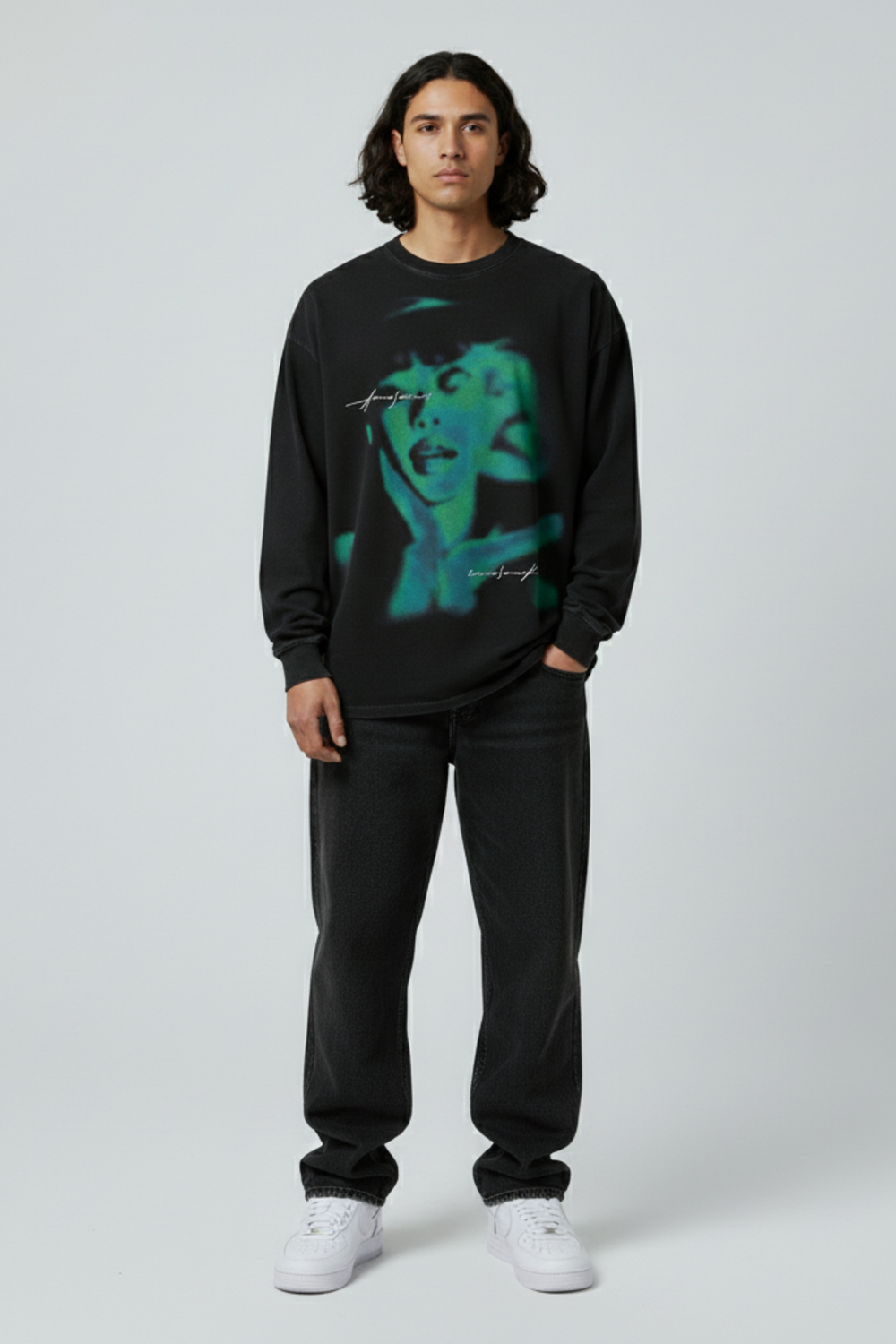 LifeOfStreetwear | Men’s Black Graphic Long Sleeve Shirt