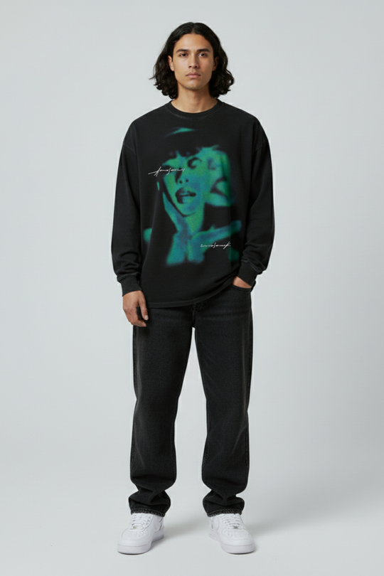 LifeOfStreetwear | Men’s Black Graphic Long Sleeve Shirt